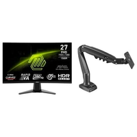 Kit Monitor Gamer Curvo MSI 27" FHD, 280hz, VA 9S6-3CE01M-017 + Suporte Articulado ELG F98HDMI com Pistão a Gás e Cabo HDMI