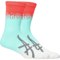 Meia ASICS Light Mesh Crew - Unissex - Verde/Branco
