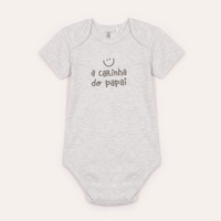 Body de algodão infantil a carinha do papai cinza