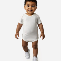 Body infantil de algodão manga curta off white