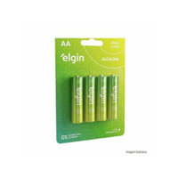Pilha Elgin Alcalina AA 1,5V Blister 4 Unidades