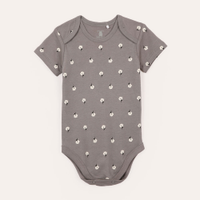 Body de algodão infantil floral cinza