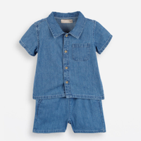 Conjunto infantil curto jeans azul