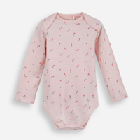 Body infantil de algodão floral rosa