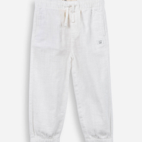 Calça infantil de algodão com bolsos off white