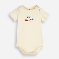 Body infantil de algodão carrinhos amarelo