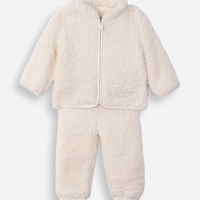 Conjunto longo infantil de sherpa off white