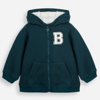 Casaco infantil com capuz verde