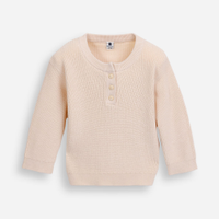 Suéter infantil de tricot em algodão bege