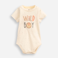 Body infantil botonê animais bege