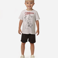 Camiseta de algodão infantil homem aranha off white