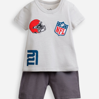 Conjunto curto infantil de algodão nfl colorida