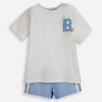 Conjunto infantil em algodão azul