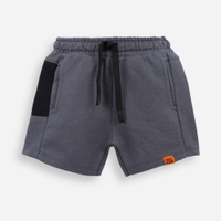 Bermuda infantil de moletom com recorte cinza