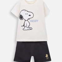 Conjunto manga curta snoopy off white