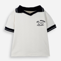 Polo infantil gola v mickey bege