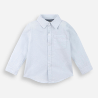 Camisa infantil oxford manga longa azul
