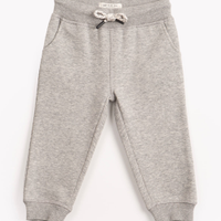 Calça de moletom infantil com cordão cinza mescla