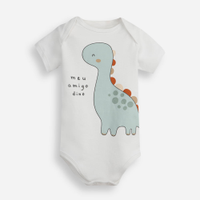 Body infantil de algodão dino off white