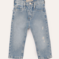 Calça jeans infantil slim com bolsos azul