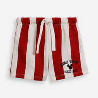 Bermuda infantil de algodão mickey listrada vermelho