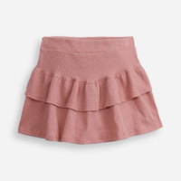 Short saia curto infantil com babado rosa