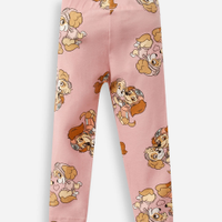 Calça legging infantil de algodão patrulha canina rosa