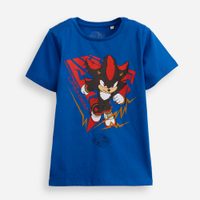 Camiseta de algodão infantil sonic azul
