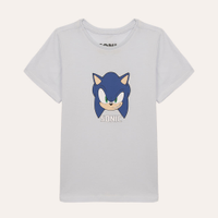 Camiseta de algodão infantil sonic azul