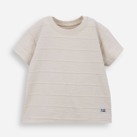 Camiseta infantil de algodão texturizada bege
