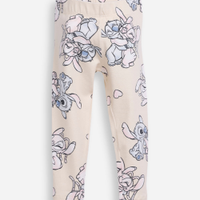 Calça legging infantil stitch e angel bege