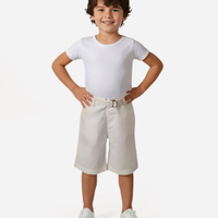 Bermuda infantil de sarja com cinto branca