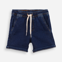 Bermuda infantil malha denim azul