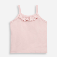 Regata de algodão infantil com babado rosa