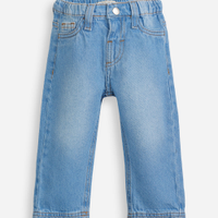 Calça jeans infantil cós elástico azul