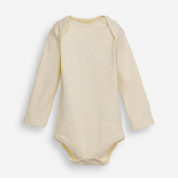 Body infantil de algodão manga longa amarelo