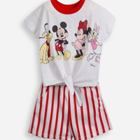 Conjunto infantil de algodão minnie off white
