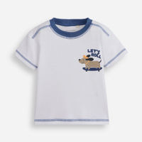 Camiseta infantil lets roll off white