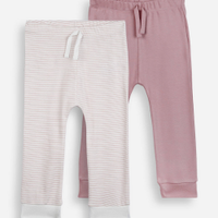 Kit de 2 calças infantis jogger rosa