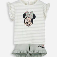 Conjunto infantil de algodão minnie verde