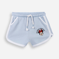 Short curto infantil de algodão minnie azul