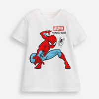 Camiseta de algodão infantil manga curta homem aranha off white