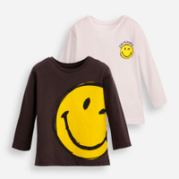 Kit de 2 blusas infantis manga longa smileyworld colorida