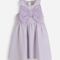 Vestido infantil laços texturizado lilás