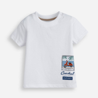 Camiseta infantil de algodão estampada off white