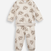 Conjunto infantil de moletom rei leão bege