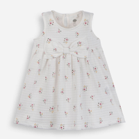 Vestido midi infantil com laço floral off white