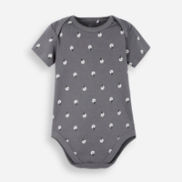 Body infantil de algodão florzinha cinza