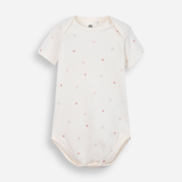 Body infantil de algodão cerejas off white