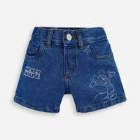 Short infantil jeans mickey azul